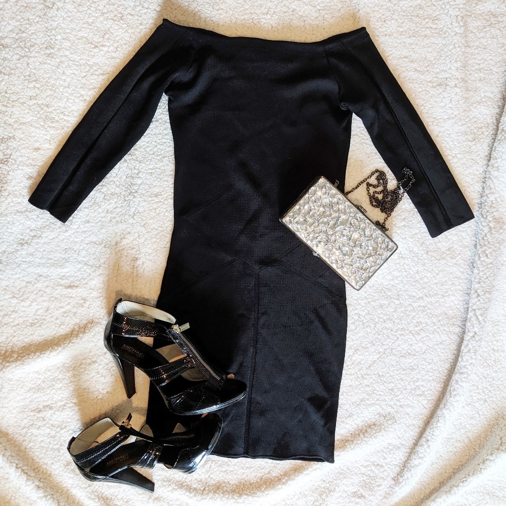 Zara Knit Black Bodycon Dress
